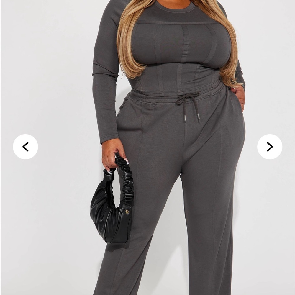 Women's Gray 2 piece set plus size fashion nova